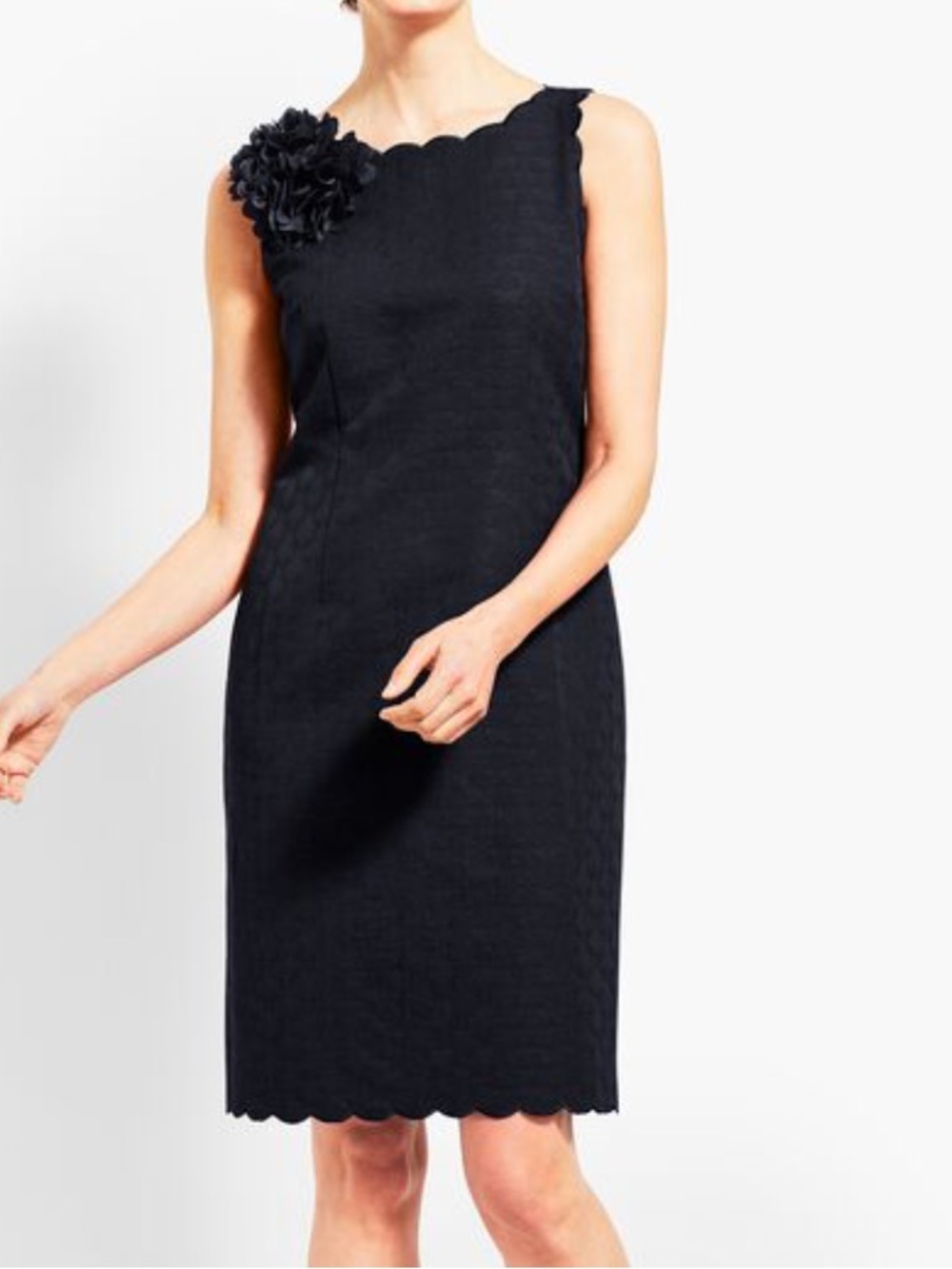 RSVP By Talbots Navy Jacquard Scalloped Sheath Dress Size 18W NWT Retail $159